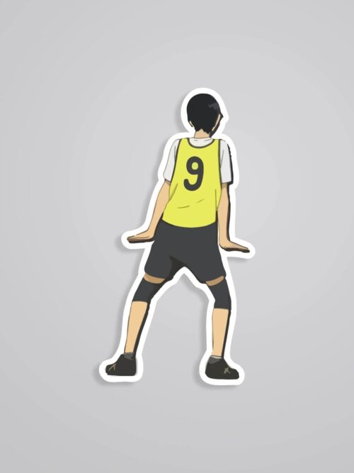 Kageyama Number 9 Yellow Jersey Anime Stickers