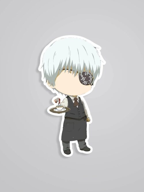 Kankei Ken White Hair Chibi Anime Stickers