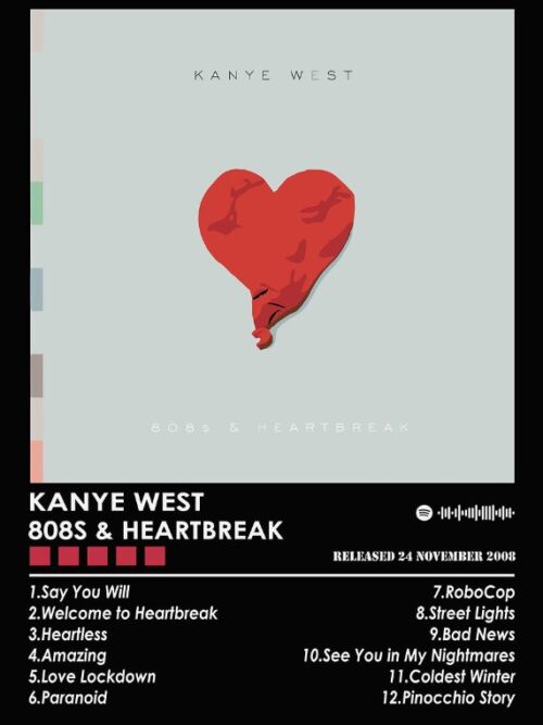Kanye West 808s And Heartbreak Music Poster