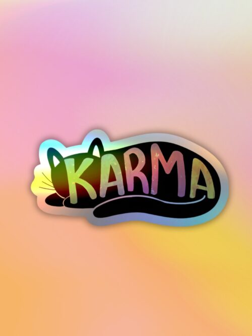 Karma Is A Cat Taylor Swift   Holographic Laptop   Mobile Sticker