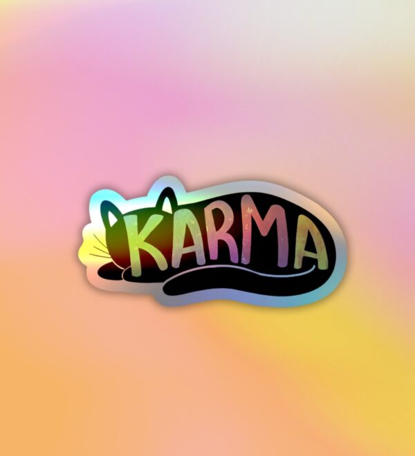 Karma Is A Cat Taylor Swift Holographic Laptop Mobile Sticker Karma Is A Cat Taylor Swift Holographic Laptop Mobile Sticker