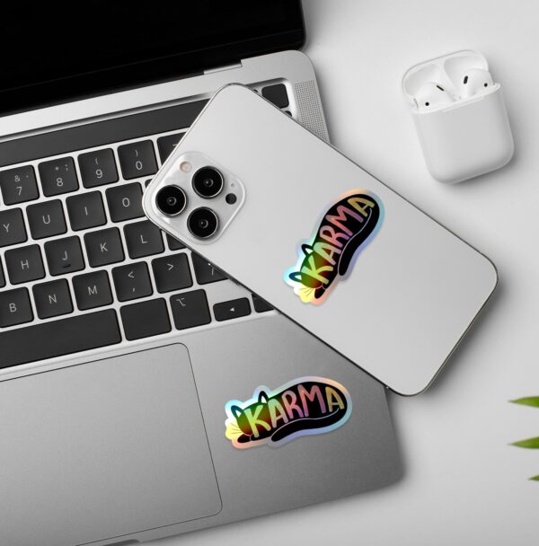 Karma Is A Cat Taylor Swift Holographic Laptop Mobile Sticker Karma Is A Cat Taylor Swift Holographic Laptop Mobile Sticker