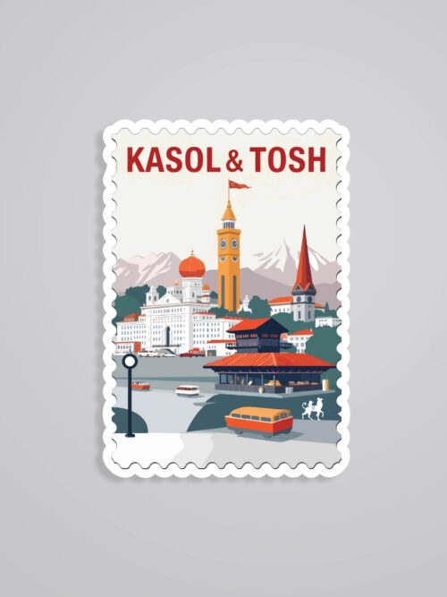 Kasol Tosh Scenic Village Post Stamp Travels Stickers