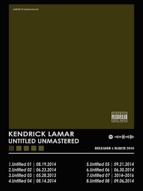 Kendrick Lamar Untitled Unmastered Music Poster