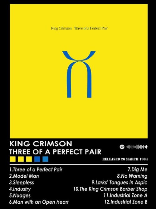 King Crimson Three Of A Perfect Pair Music Poster