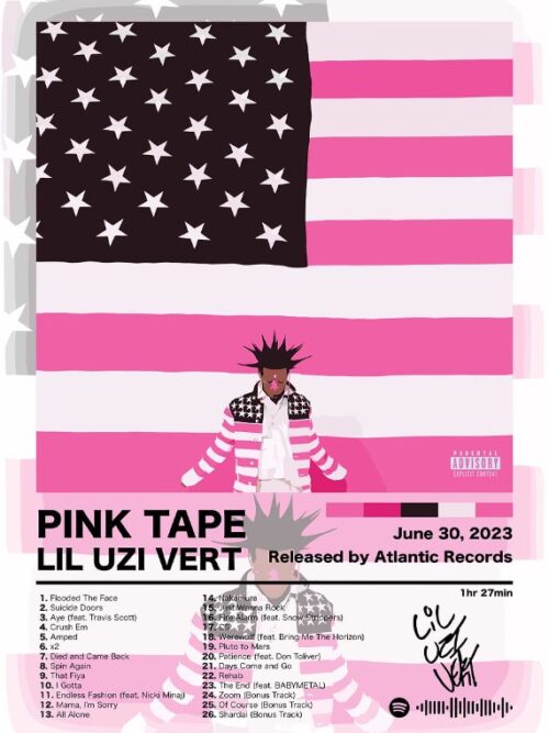 Lil Uzi Vert Pink Tape Music Poster