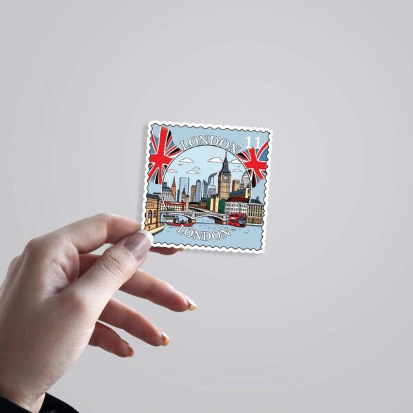 London Big Ben And Skyline Post Stamp Travels Stickers