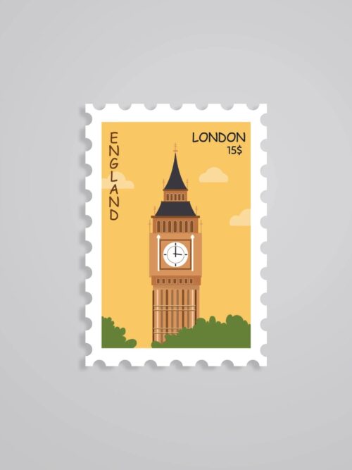 London England Post Stamp Travels Stickers