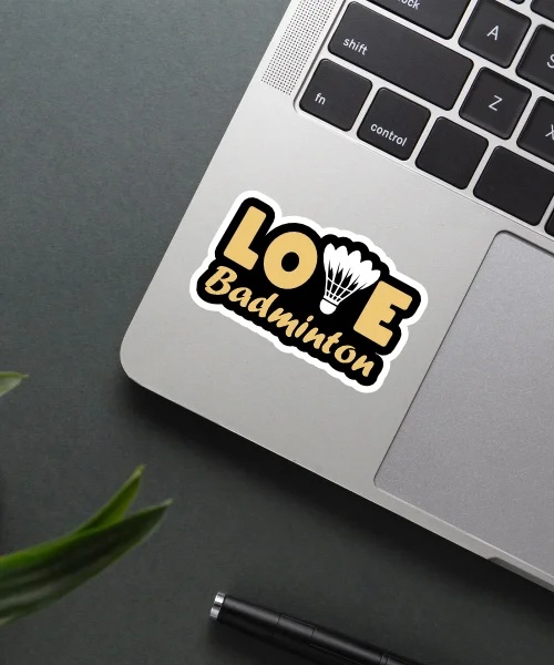 Love Badminton Sticker