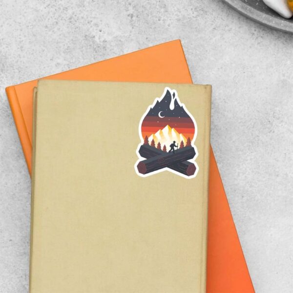 Man Silhouette In Campfire Travels Stickers
