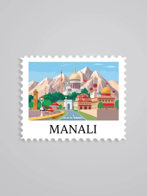 Manali Mountain City Post Stamp Travels Stickers