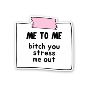 Me To Me Bitch You Stress Me Out Sticker Me To Me Bitch You Stress Me Out Sticker
