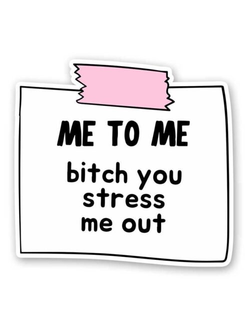 Me To Me Bitch You Stress Me Out Sticker