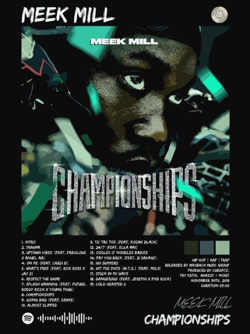 Meek Mill Championships Music Poster