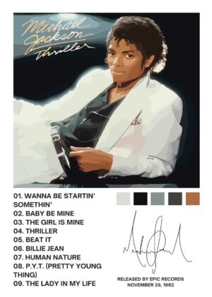 Michael Jackson Thriller Music Poster Michael Jackson Thriller Music Poster