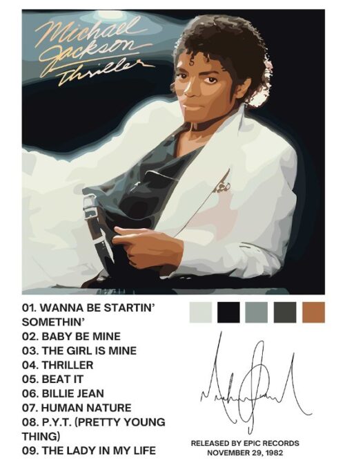 Michael Jackson Thriller Music Poster