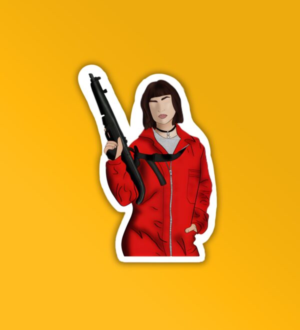 Money Heist Gun Laptop Mobile Sticker Money Heist Gun Laptop Mobile Sticker