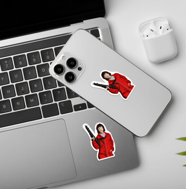 Money Heist Gun Laptop Mobile Sticker Money Heist Gun Laptop Mobile Sticker