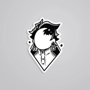 Monochrome Tanjiro Anime Stickers