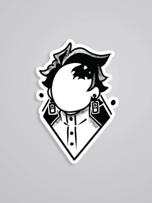 Monochrome Tanjiro Anime Stickers