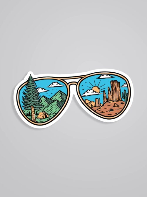Mountain Desert In Glasses Travels Stickers