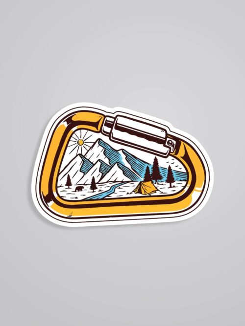 Mountains In Carabiner Travels Stickers