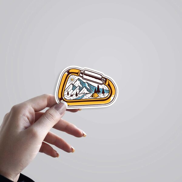 Mountains In Carabiner Travels Stickers