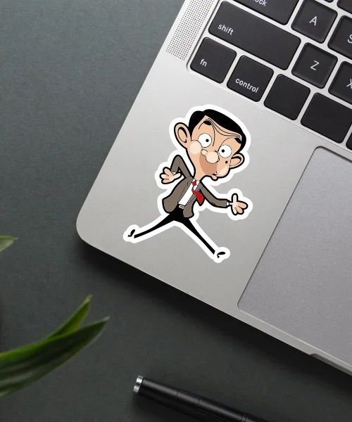 Mr. Bean Crashes Glass Wall Sticker