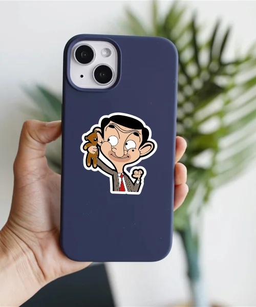 Mr. Bean With Teddy Sticker
