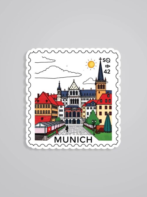 Munich City Architecture Post Stamp Travels Stickers