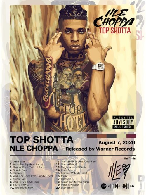 NLE Choppa Top Shotta Music Poster