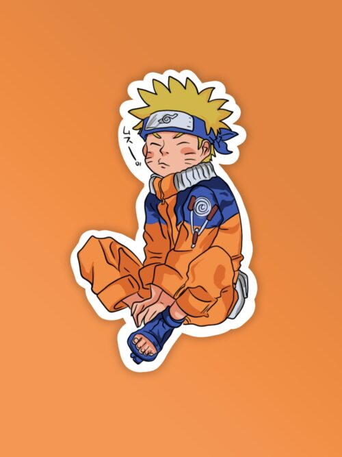 Naruto Sitting Laptop   Mobile Stickers