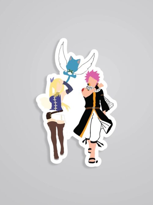 Natsu Lucy Happy Minimalist Anime Stickers
