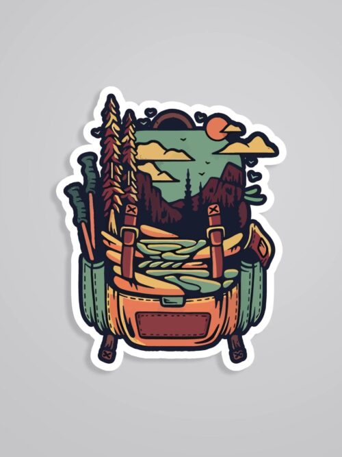 Nature Packed Backpack Travels Stickers