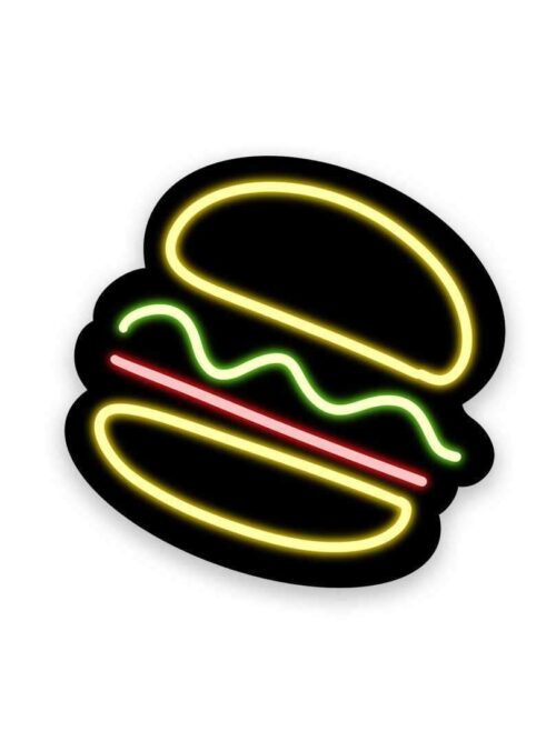 Neon Burger Sticker
