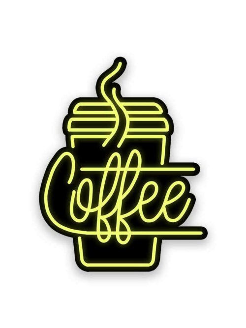 Neon Coffee Sticker
