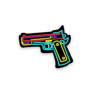 Neon Gun Sticker Neon Gun Sticker