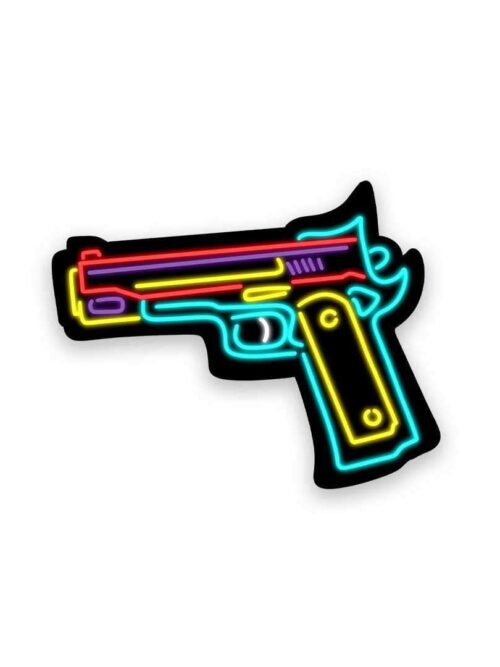 Neon Gun Sticker