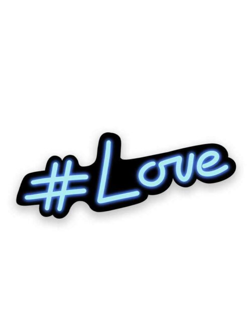 Neon Hashtag Love Sticker