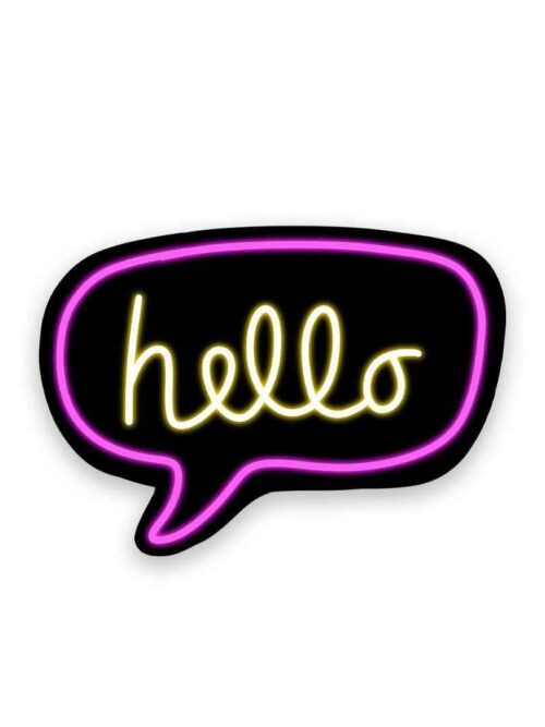 Neon Hello Sticker
