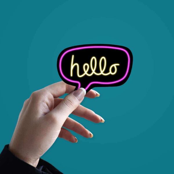 Neon Hello Sticker