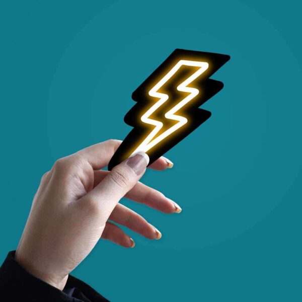 Neon Lightning Sticker