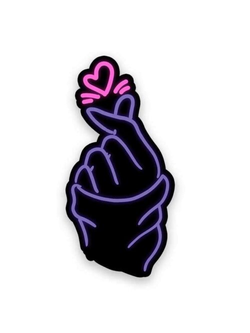 Neon Oppa Saranghae Sticker