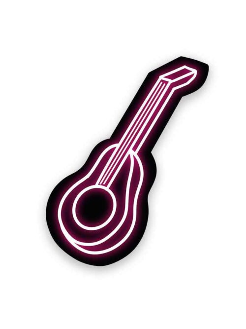 Neon Pink Guitar Sticker