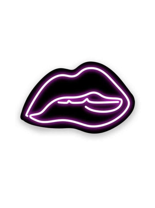 Neon Pink Kiss Sticker