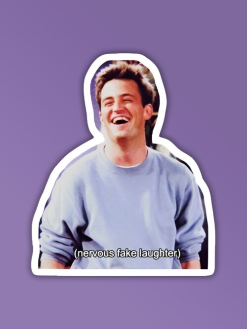 Nervous Fake Laughter Chandler   Friends Laptop   Mobile Sticker