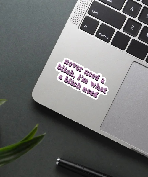 Never Need A Bitch Sticker