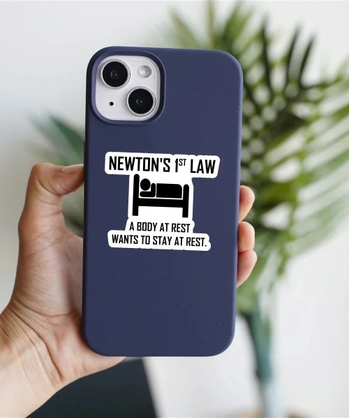 Newtons First Law Funny Physics Sticker