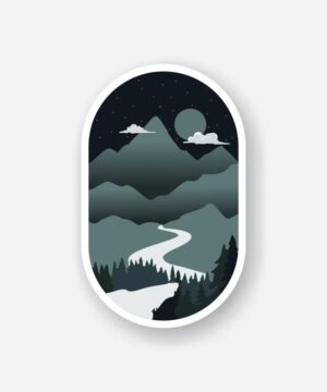 Night Mountain Sticker Night Mountain Sticker