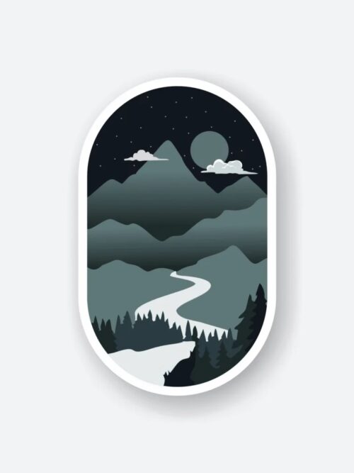 Night Mountain Sticker